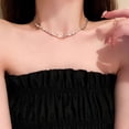 thumbnail image 4 of Collar de espiga para mujer, collares chapados en oro en capas, gargantilla de cadena de serpiente con clip grueso y fino para mujeres y niñas, 4 of 5