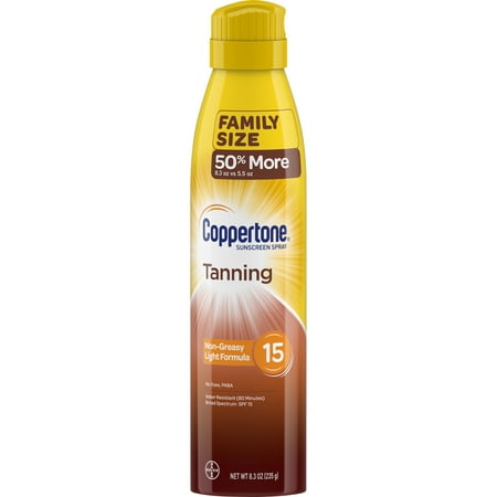 Coppertone Tanning Defend & Glow Sunscreen Spray SPF 15, 8.3