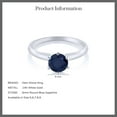 thumbnail image 6 of Gem Stone King 1.00 Cttw 14K White Gold Blue Sapphire Engagement Ring | Round 6MM | Gemstone Birthstone | Wedding Anniversary Solitaire Ring for Women | Available in Size 5, 6, 7, 8, 9, 6 of 6
