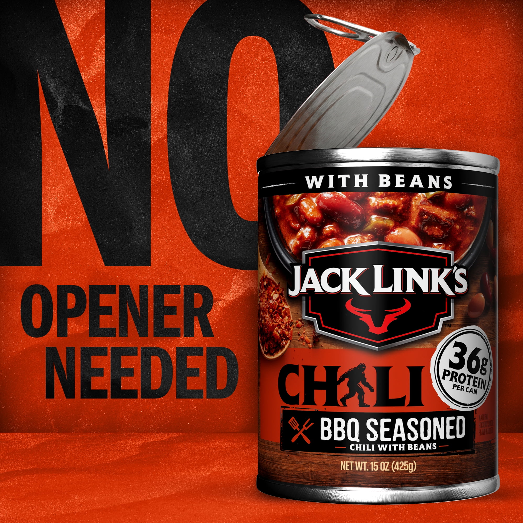 Jack Link's Chili, BBQ Flavored, 15Ounce Can, Hearty Chili Made with 100% Beef
