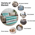 thumbnail image 6 of Throw Blanket for Couch Turquoise, White and Grey Stripes Soft Fleece Flannel Blankets Cozy Lightweight Blanket for Home Sofa Living Room Striped Pattern Bed Throws 50" x 60", 6 of 9