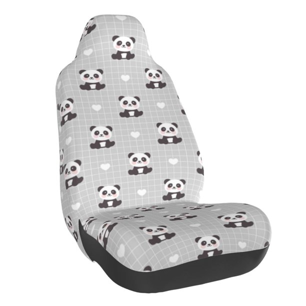 Balery Panda Bear Funda de Asiento para Auto con Diseño - Cubierta Frontal Suave y Transpirable con Protector Antideslizante- 1 Unidad