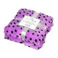 thumbnail image 3 of Luxurious Ultra Soft Throw Blanket with Super Cozy Sherpa on backside, Purple w/ Black Polka Dots 50”x 61”, 3 of 3