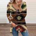 thumbnail image 1 of Puntoco moda mujer manga larga con cuello en V blusa estampada cremallera otoño casual pulóver tops Puntoco Puntoco-3922, 1 of 5