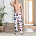 thumbnail image 5 of Uemuo Sailing Marine Travel Pattern Men's Wide Leg Palazzo Lounge Pants with Pockets Light Weight Loose Comfy Casual Pajama Pants-Large, 5 of 9