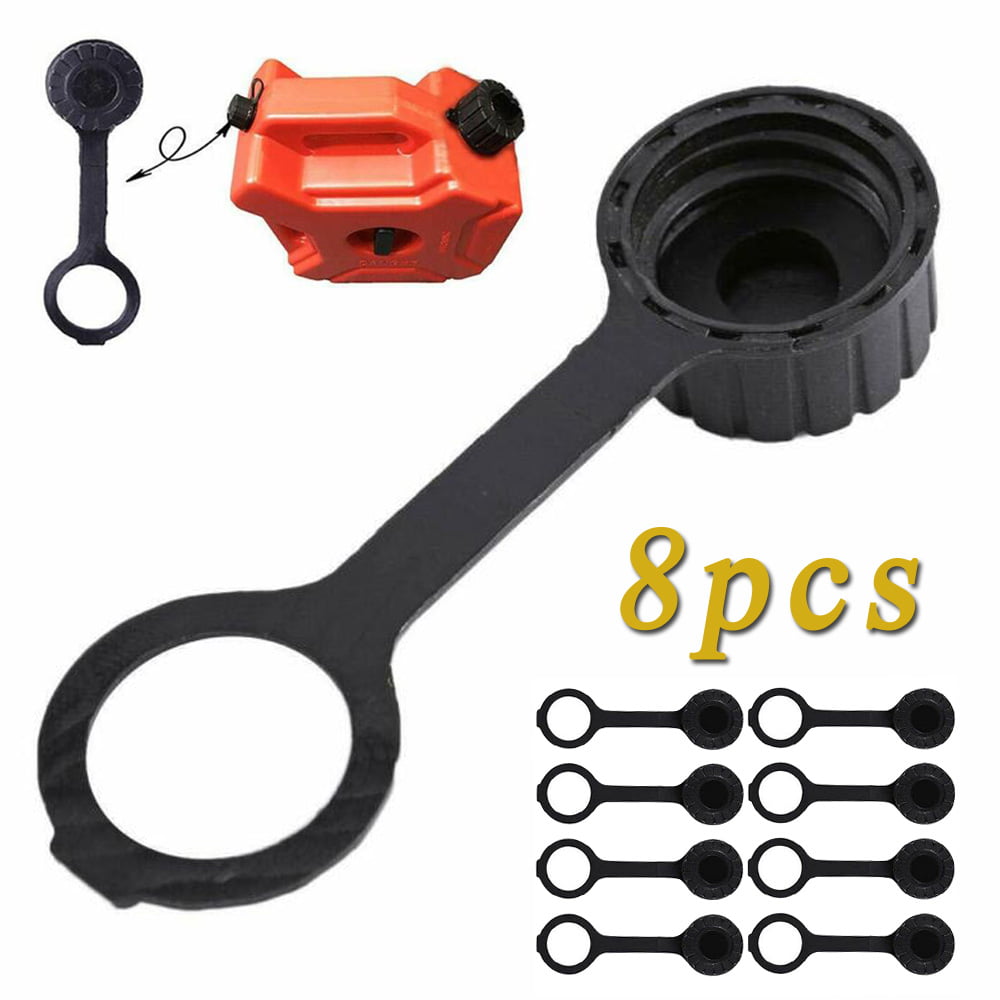 8Pcs Gas Can Rear Vent Cap With O-Ring Gasket Leash Replace Parts Fixing Screw 