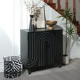 thumbnail image 2 of Modern Black Wood Storage Cabinet with Decorative Door, 30in Accent Sideboard for Living Room, Bedroom, or Entryway, 2 of 14