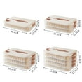 thumbnail image 3 of Dumpling Box Good Sealing Anti-stick Bottom Refrigerator Noodles Crisper Wonton Case with Lid Daily Use, 3 of 12