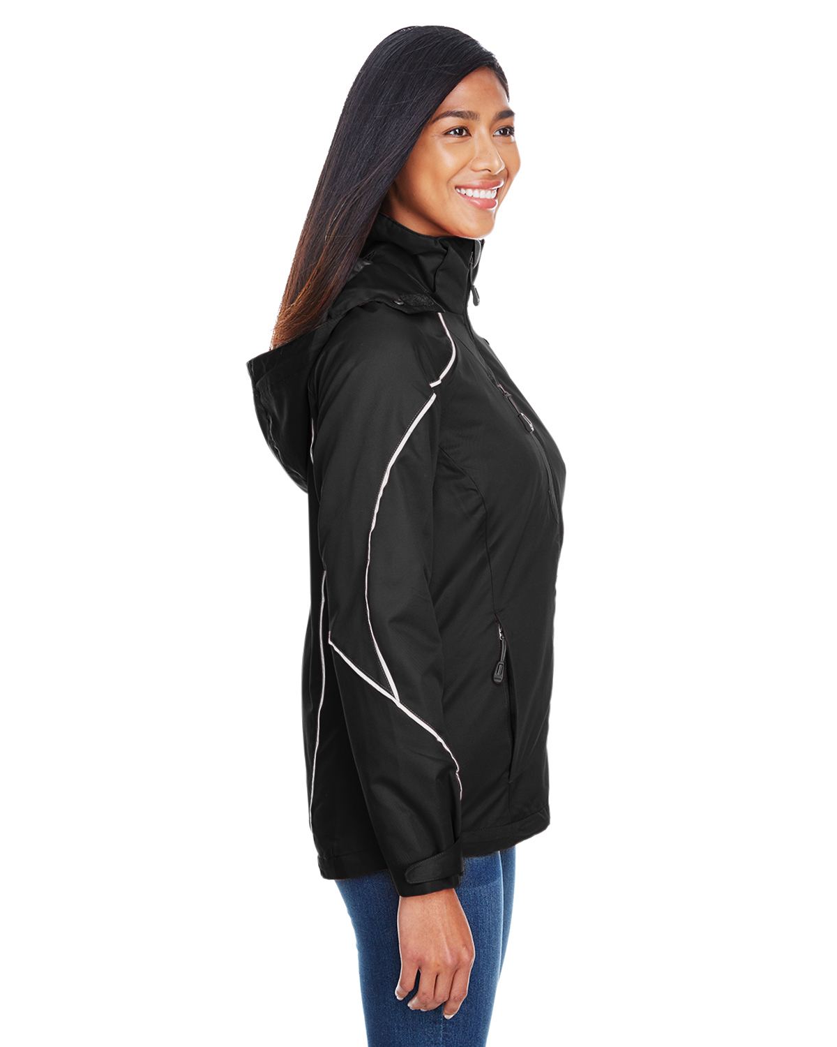 Ladies' Angle 3-in-1 Jacket with Bonded Fleece Liner - BLACK - L - image 3 of 3