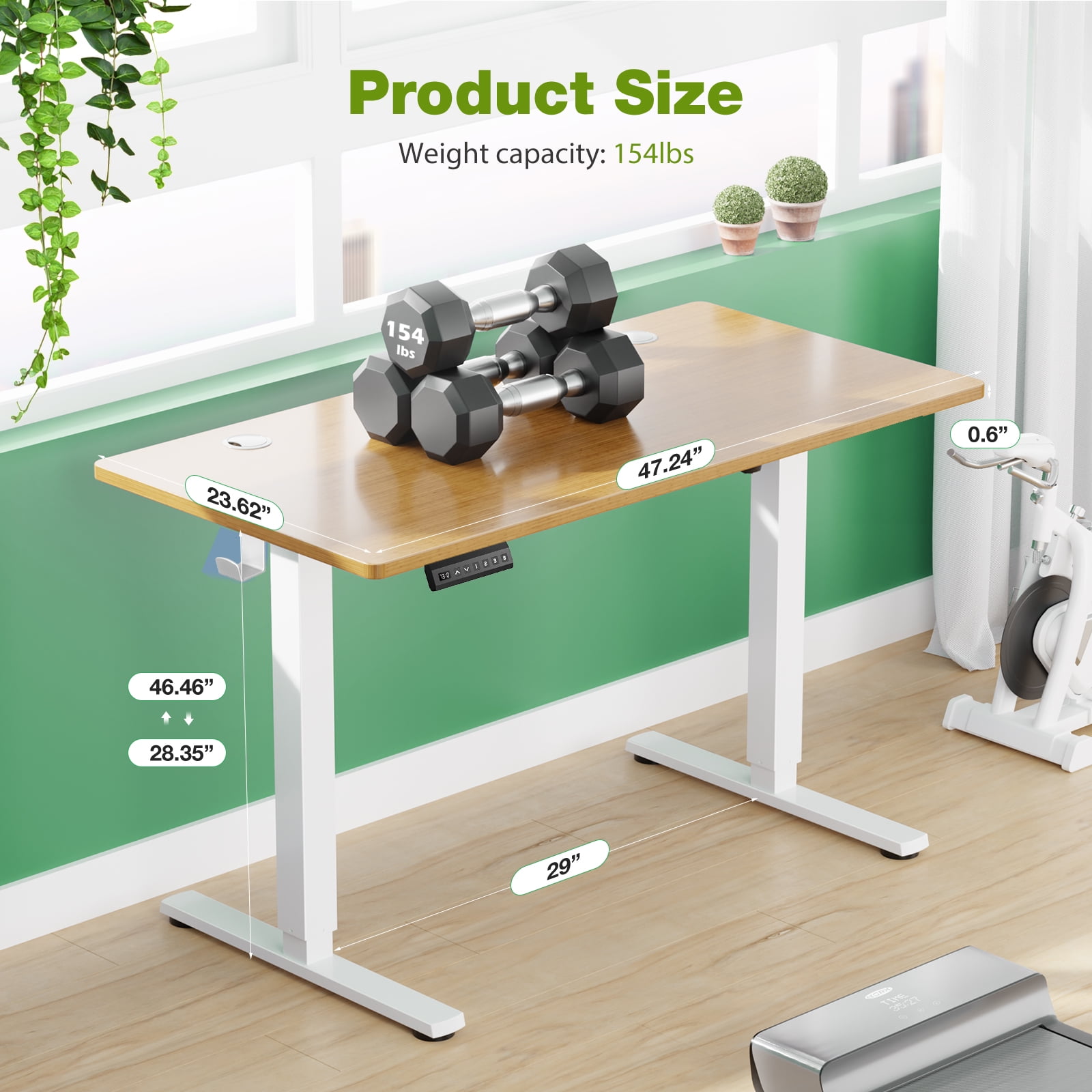 edx Electric Standing Desk & Computer Office Chair Set, 48 x 24 Inches Height Adjustable Desk & Desk Chair, Ergonomic Stand up Desk with Memory Preset for Home Office