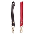 thumbnail image 1 of 2 paquetes de bolso corto de cuero para la muñeca, correa de mano, monedero, cartera, asa, soporte | Rojo y café Macarena Correa de pulsera de repuesto DIY, 1 of 8