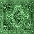 thumbnail image 1 of Ahgly Company Indoor Square Medallion Emerald Green Traditional Area Rugs, 4' Square, 1 of 4