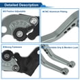 thumbnail image 4 of Unique Bargains Short Brake Clutch Levers for Honda CBF600/SA 2010-2013 Adjustable Motorcycle Handlebar Brake Lever Aluminum Alloy Titanium Tone 1 Pair, 4 of 7