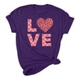 thumbnail image 4 of Pisexur Valentines Day T-shirt Top T-shirt à Manches Courtes Imprimé Amour de la Saint-Valentin pour Femmes, Col Rond, 4 of 5