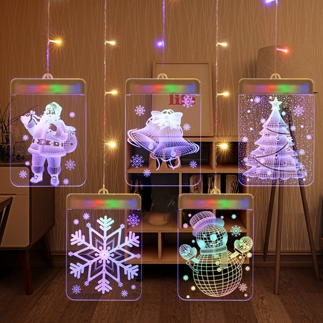Bangcool Neon Light Creative 3D Romantic Window Curtain Light String Light for Chritsmas