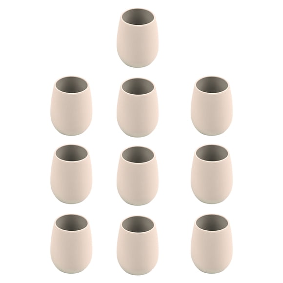 Injueey 10 piezas de taza de agua de silicona para niños, reemplazo lavable a prueba de golpes, frasco de jugo de Color sólido, botella para Utensilios de cocina amarillo beis