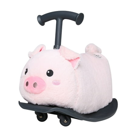 Yvolution My Buddy Roller 2-in-1 Pig Plush Ride-On Toy, Rocker & Ride-On Modes, Ages 10–36 Months