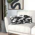 thumbnail image 6 of Black White Pillow Covers 12x20 Set of 2 Abstract Line Modern Art Throw Pillows Modern Minimalist Style Decorative Lumbar Cotton Cushion Case for Home Sofa Couch Bed, Black Art Line, 6 of 6