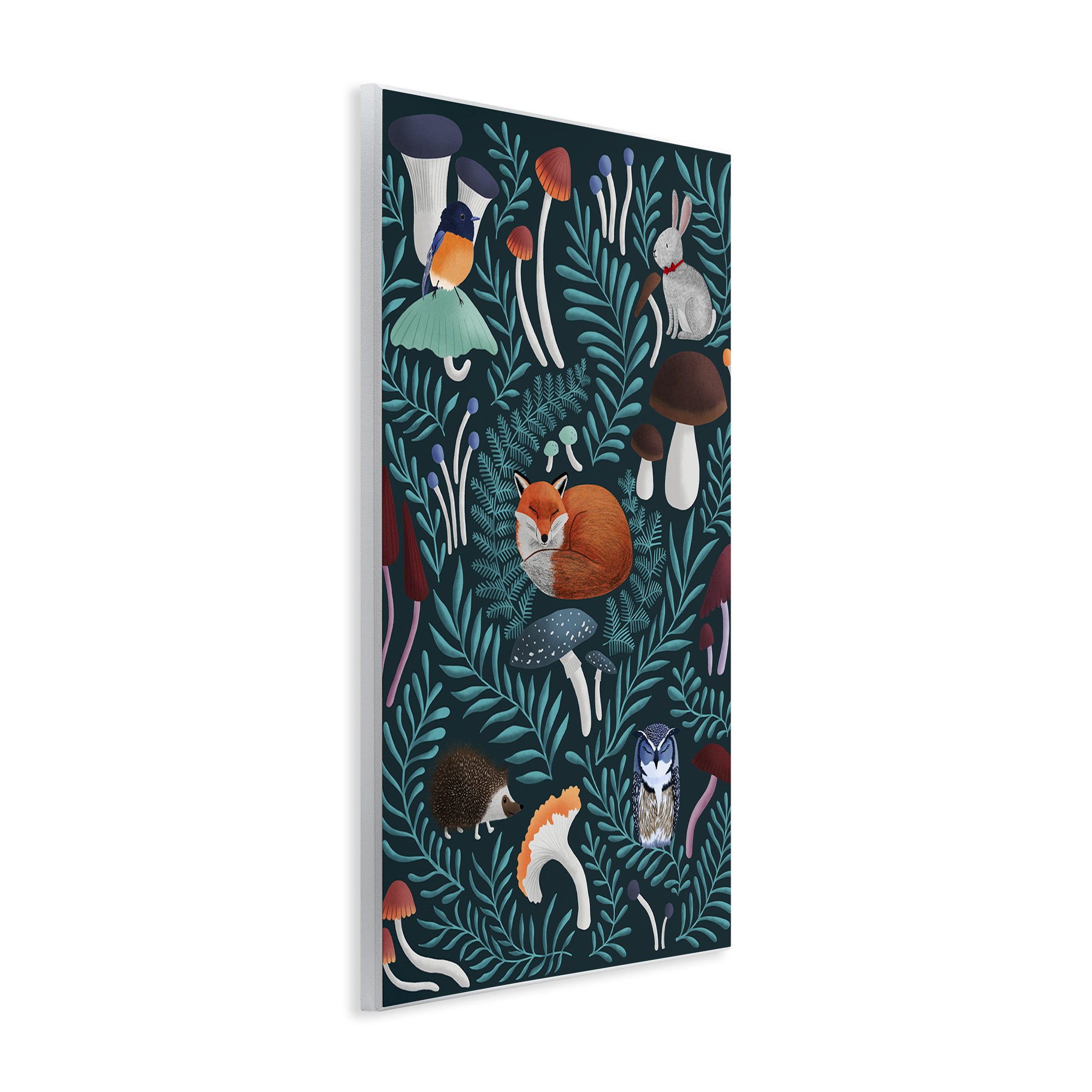 Woodland Animals & Botanical Sprigs Wall Plaque Art, design by Metka Hiti
