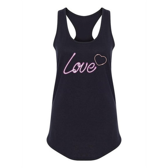 Love And Heart Neon Design Tank Women -Image by Shutterstock, Female x-Large