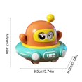 thumbnail image 3 of ToyKingdee Double Pull Back Toy Cartoon Shape Space Flying Saucer Car Toys Early Education Educational Gift Green, 3 of 6
