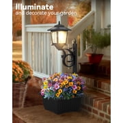 2 in 1 Solar Lamp Post Light with Planter, Waterproof Solar Planter Lights - Wall Mount or Freestanding, Decorative Outdoor Planters for Garden Patio, Front Porch