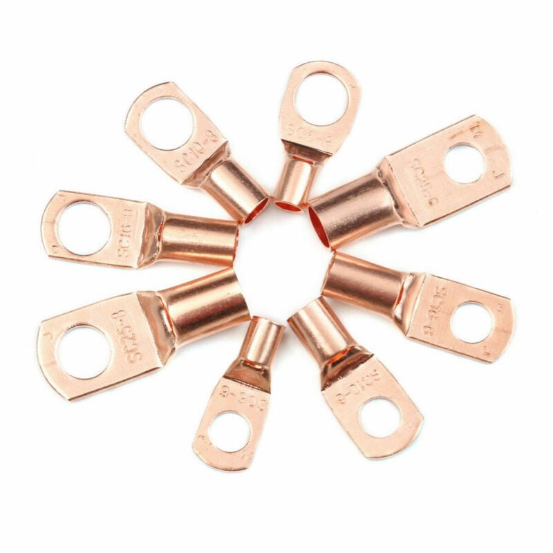 140 Pcs Copper Cable Lugs Crimp Terminal Kit Wire Connector Heat Shrink Tubing 