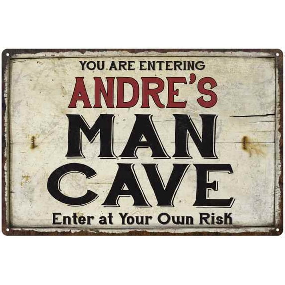 ANDRE'S Man Cave Sign Rustic Garage Decor Gift 8x12 Metal 108120035220