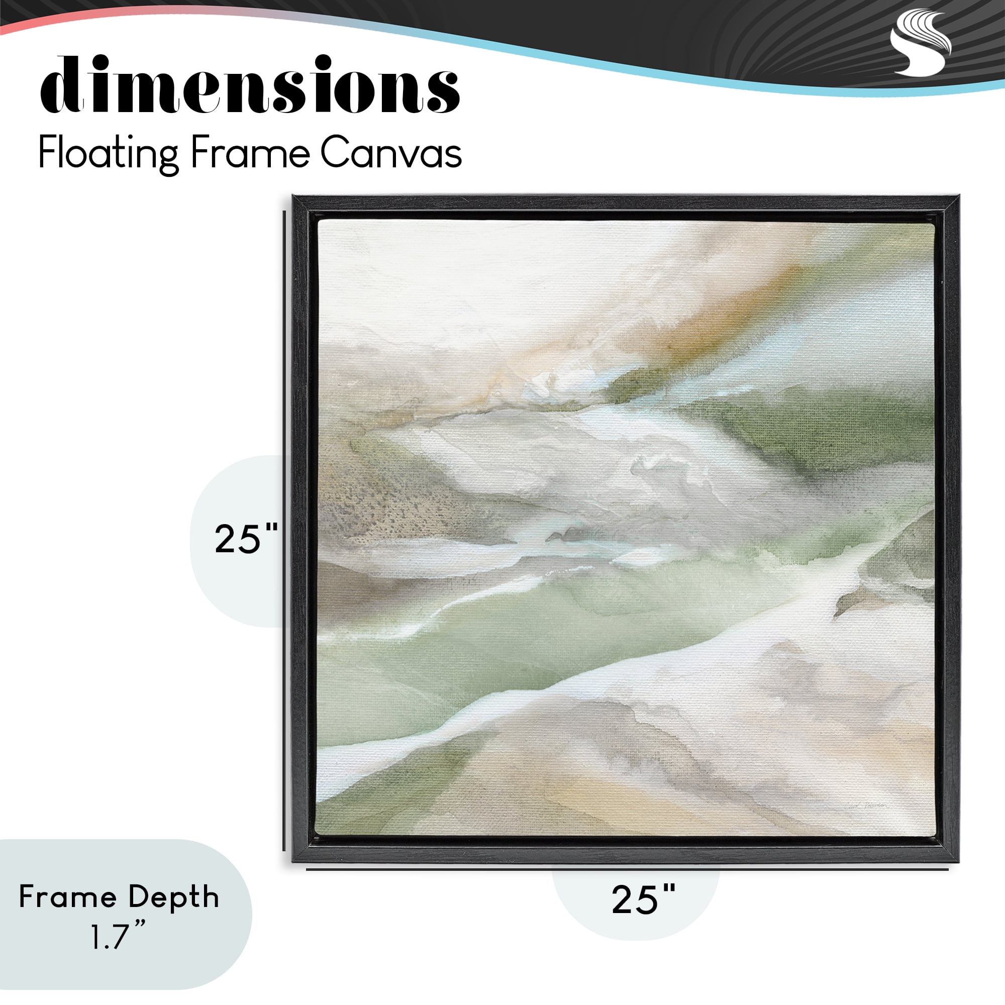 Stupell Industries Serene Misty Landscape Black Framed Floater Canvas Wall Art, design by Carol Robinson