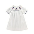 thumbnail image 6 of MORTTIC Girls' Easter Bunny Smocked Dress Short Sleeve Crew Neck with Cute Rabbit Embroidery, Knee-Length Spring & Summer Party Dress, 6 of 6