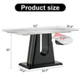 thumbnail image 2 of Sumdeal 63" Modern Faux Marble Dining Table for 4-6 people,White Dining Table for Kitchen,Dining Room,Living Room, 2 of 6