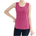thumbnail image 2 of Sakmal Plus Size Womens Tank Tops Cute Crew Neck Red Shirts Trendy Solid Womens Tank Tops XL, 2 of 5