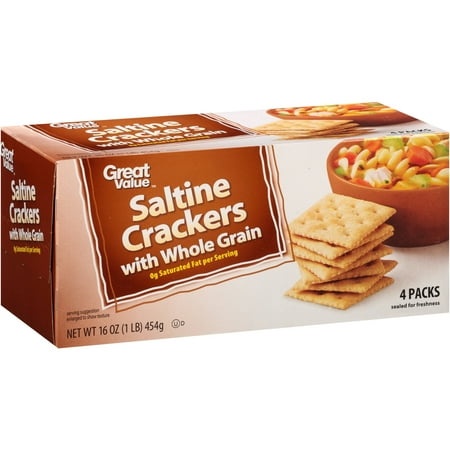 Great Value Whole Grain Saltine Crackers, 16 oz, Generic, 078742046976