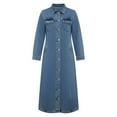 thumbnail image 5 of Womens Coats And Jackets Long Denim Overcoat Loose Button Down Jean Jacket (Blue XXXL), 5 of 6