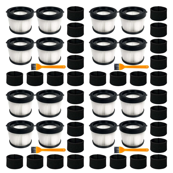 16Pack DCV5011H HEPA Filter for DCV501HB Cordless Handheld Vacuum, with 32 Foam Sleeve Filters & 4 Brush