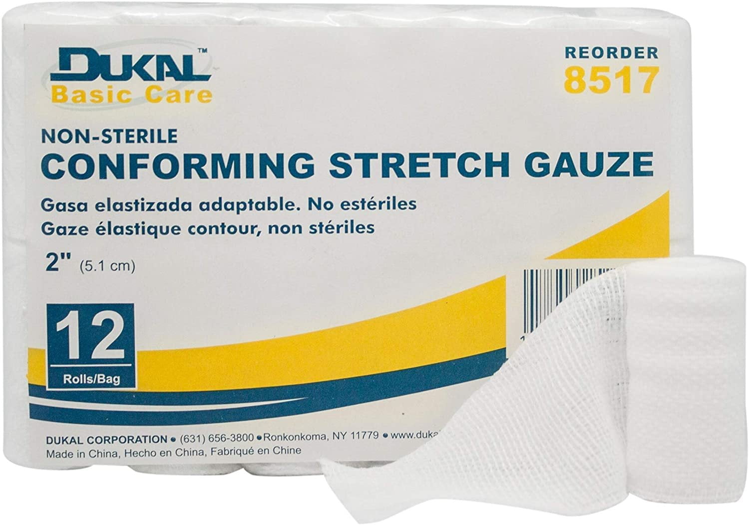 Dukal Conforming Stretch Gauze 2". Case Of 96 Light Conforming Bandages ...