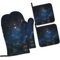 thumbnail image 2 of Galaxy Space. Print Oven Mitts and Pot Holders Sets 4 Piece Set Kitchen Women Men Cooking Baking Microwave Heat Resistant, 2 of 6