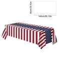 thumbnail image 3 of Cififendec Independence Day Tablecloth, 55.12"×35.43", Red White Blue Stripe & Star Block Print Cover for America 250th Anniversary, 4th of July and BBQ Parties, 3 of 5
