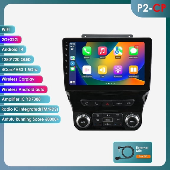 Ossuret Apple CarPlay Android 13 Car Stereo Radio For Dodge RAM 1500 2500 3500 4500 5500 2019-2023 Bluetooth 64GB WiFi AUX 10.1" Touch Screen Head Unit Multimedia GPS Navigation In-Dash
