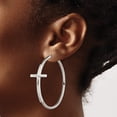 thumbnail image 4 of Stainless Steel Polished Large Cross Hoop Earrings Made In China sre1040, 4 of 5