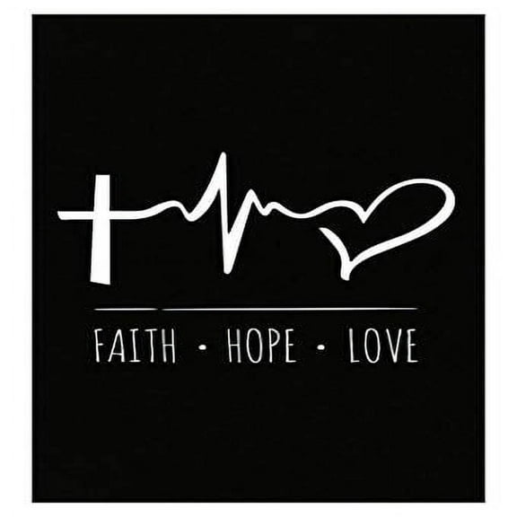 Christian Cross Heartbeat Poster - Wall Decor Gift