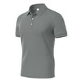 thumbnail image 4 of YLSDY Men's Casual Button Collared Shirts Classic Button Basic Short Sleeve Shirt Gradient Soft Tees Golf Stylish Tops Dark Gray XXXL, 4 of 6