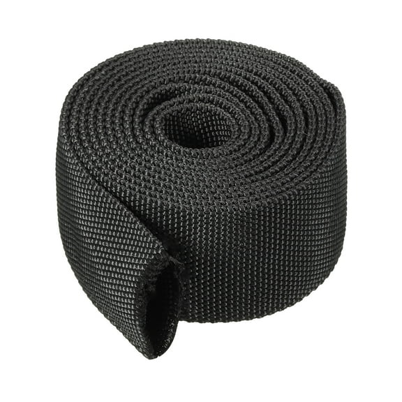 Uxcell 1.8" Dia 6.5FT Nylon Protective Hose Sleeve, Cable Cover Sheath Protection, Black
