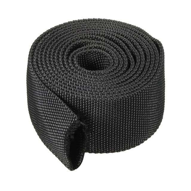 Unique Bargains 1.8' ID 6.5FT Nylon Protective Hose Sleeve, Cable Cover Sheath Protection, Black