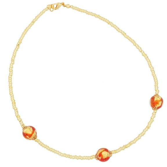 GlassOfVenice Murano Glass Royal Red Balls Necklace