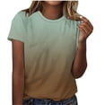 thumbnail image 5 of Ashirexll Short Sleeve Shirts for Women Fashion Printed Short Sleeve Blouse Round Neck Casual Loose Top for Spring Summer, 5 of 6
