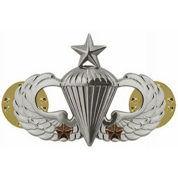 Army Senior Combat Parachute 2nd Award Badge (Mirror Finish)