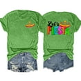 thumbnail image 1 of JAKANYQ T-Shirts pour Femmes Été Décontracté Imprimé Lettres Col Rond Manches Courtes T-shirt Classique, 1 of 4