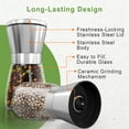 thumbnail image 4 of Salt and Pepper Grinder Set, Premium Stainless Steel Sea Salt and Black Peppercorn Mill Set with Adjustable Coarseness, 4 of 8