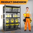 thumbnail image 3 of Metal Garage Storage Shelves Heavy Duty Shelving Unit 5 Tier Steel Adjustable Organizing Shelves 2500 LBS Capacity Industrial Shelving Ideal for Garage Tote Basement Pantry Outdoor, 71”H*36”W*16”D, 3 of 8